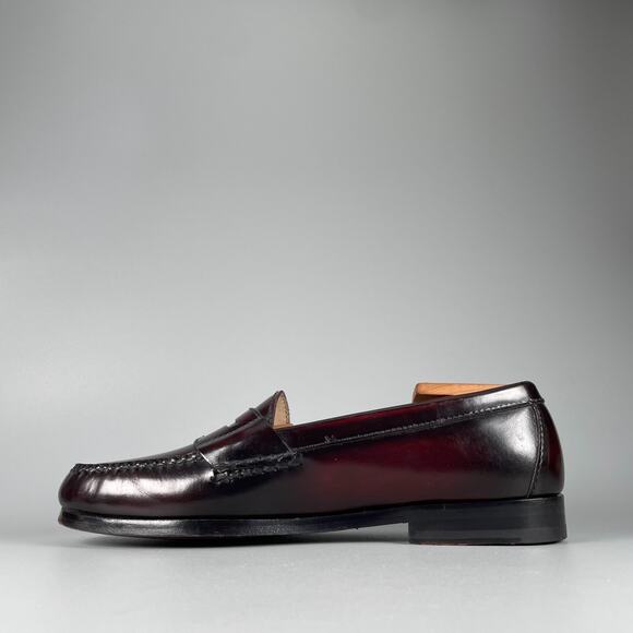 Cole Haan 03504 Men\'s 8.5 D Burgundy Leather Slip On Penny Loafer Dress Shoe GUC main image 7